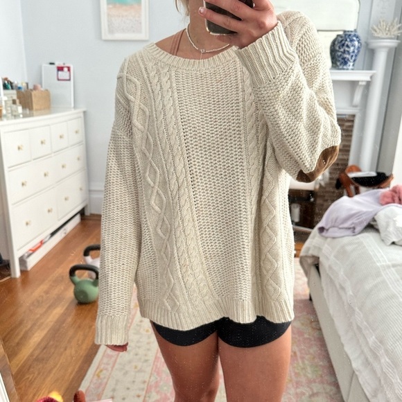 cotton fisherman knit sweater - Picture 3 of 5